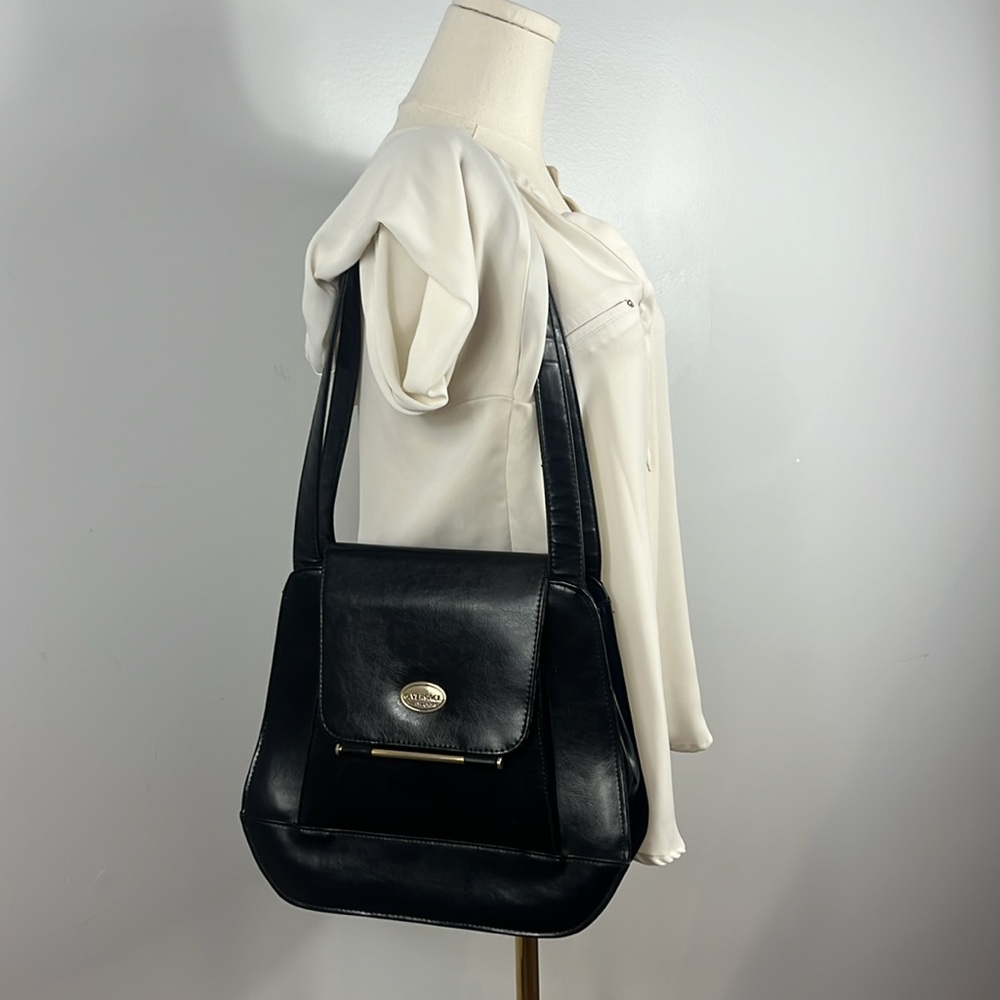 Gianni Versace Vintage Black Leather Shoulder Bag Purse - Picture 17 of 17